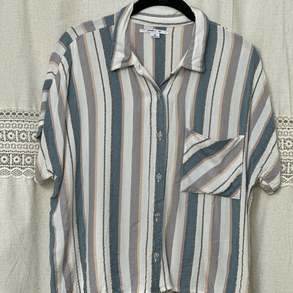 O’Neill Women’s Button Down Striped Shirt